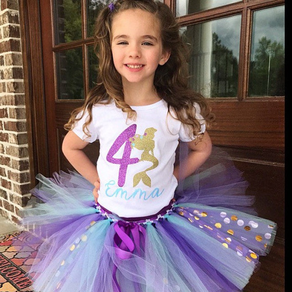 Fourth mermaid birthday outfit 4th Birthday tutu Mermaid | Etsy
