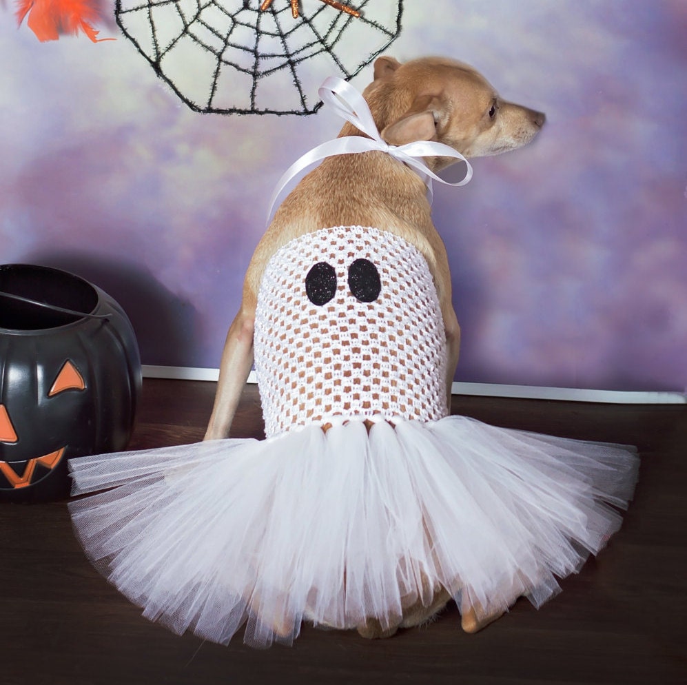 Halloween Dog Costume Ghost Dog Tutu Ghost Costume - Etsy