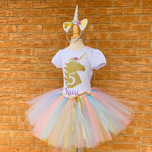 Fifth Unicorn Birthday Shirt 5th Birthday Outfit Girls Fifth Etsy UK