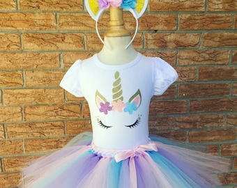 unicorn shirt, girl's birthday shirt, birthday outfit for girls, unicorn party, fairy tale birthday, unicorn party, pastel colors