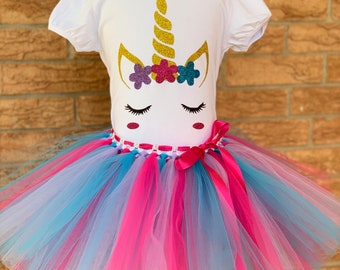 unicorn costume shirt, girl's birthday shirt, tutu, birthday shirt, birthday outfit for girls, unicorn party, fairy tale birthday