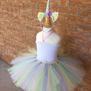 Unicorn Halloween costume, unicorn tutu, pony costume, Halloween costume, unicorn birthday, pastel rainbow tutu, birthday outfit, unicorn image 2