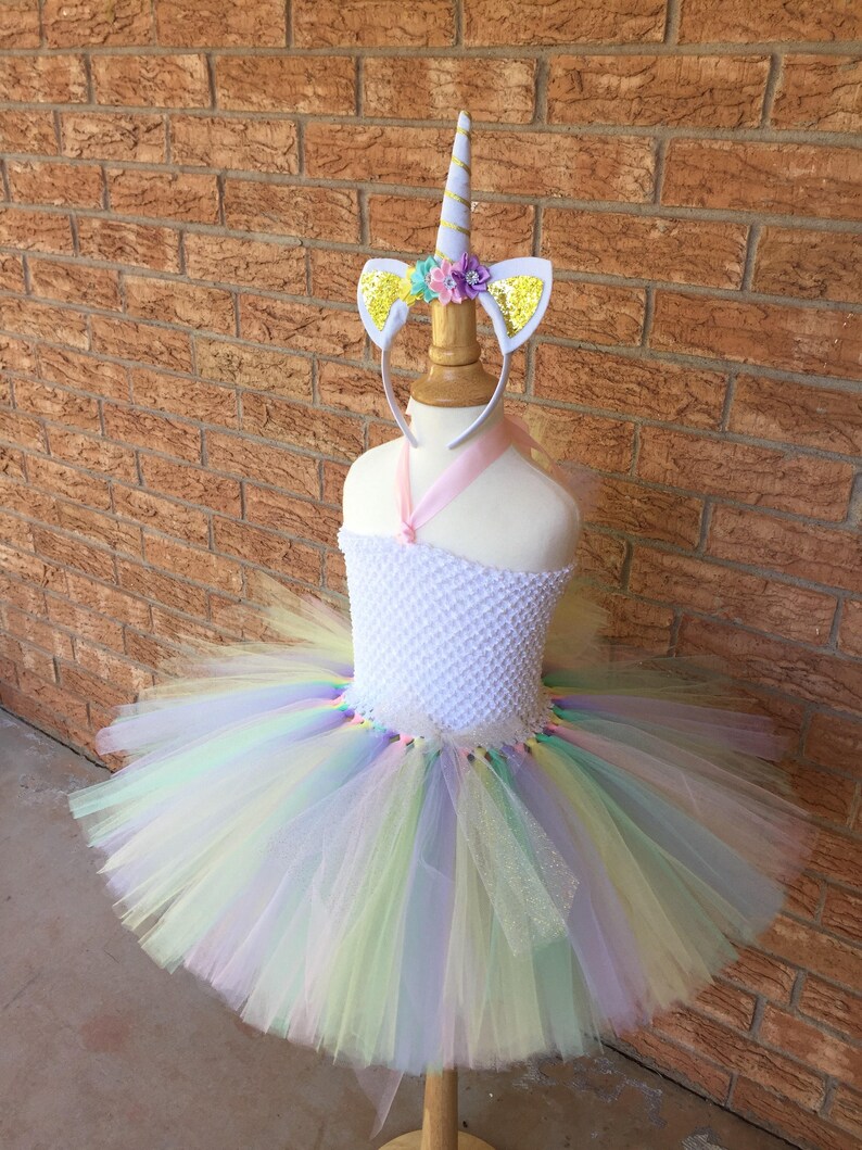 Unicorn Halloween costume, unicorn tutu, pony costume, Halloween costume, unicorn birthday, pastel rainbow tutu, birthday outfit, unicorn image 2