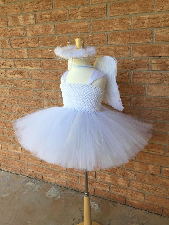 Angel Costume, Angel Tutu, Halloween Costume, Angel Dress, Christmas Angel, Church Pageant, Christmas Play, Angel Wings