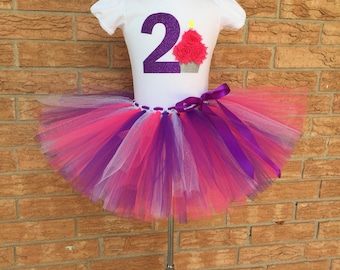Girl's second birthday outfit, 2nd birthday shirt, birthday outfit for 2 year old girl, turning two tutu, girl's second birthday,