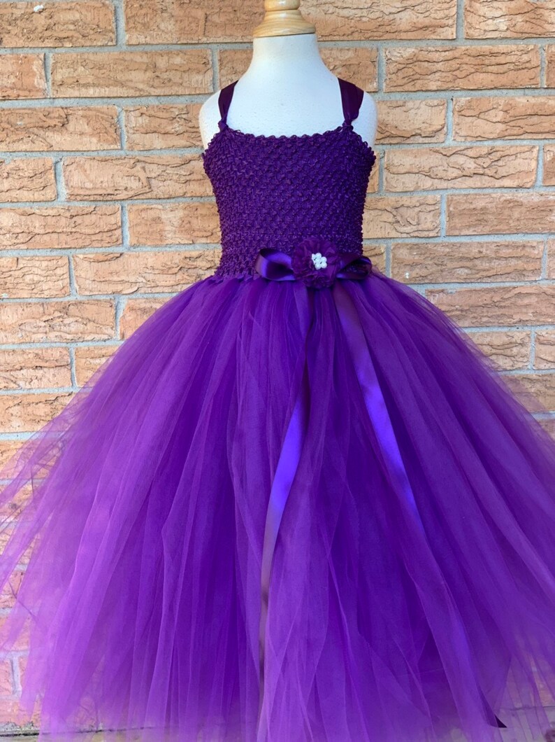 Eggplant Plum Flower Girl Dress Purple Tutu Deep Purple Etsy