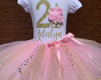 Second birthday outfit for girls, 2nd birthday shirt, birthday outfit for 2 year old girl, turning two tutu, girl's second birthday