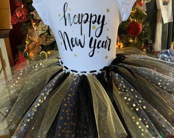 Happy new year girls shirt outfit, New Years, black and gold party, New Year’s Eve party