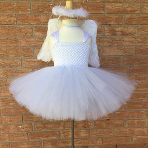 short white dress for angel costume Bltiby Girls Halloween Angel Tulle Dress Mesh Sleeveless Strap Costume Outfits with Feather Angel Wings White 2-3 Years, Infant Girl's