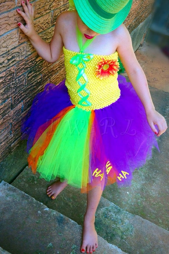 Girl's Clown Joke Jokester Costume, Clown Dress, Villain Tutu, Villain  Costume, Girls Clown Costume - Etsy