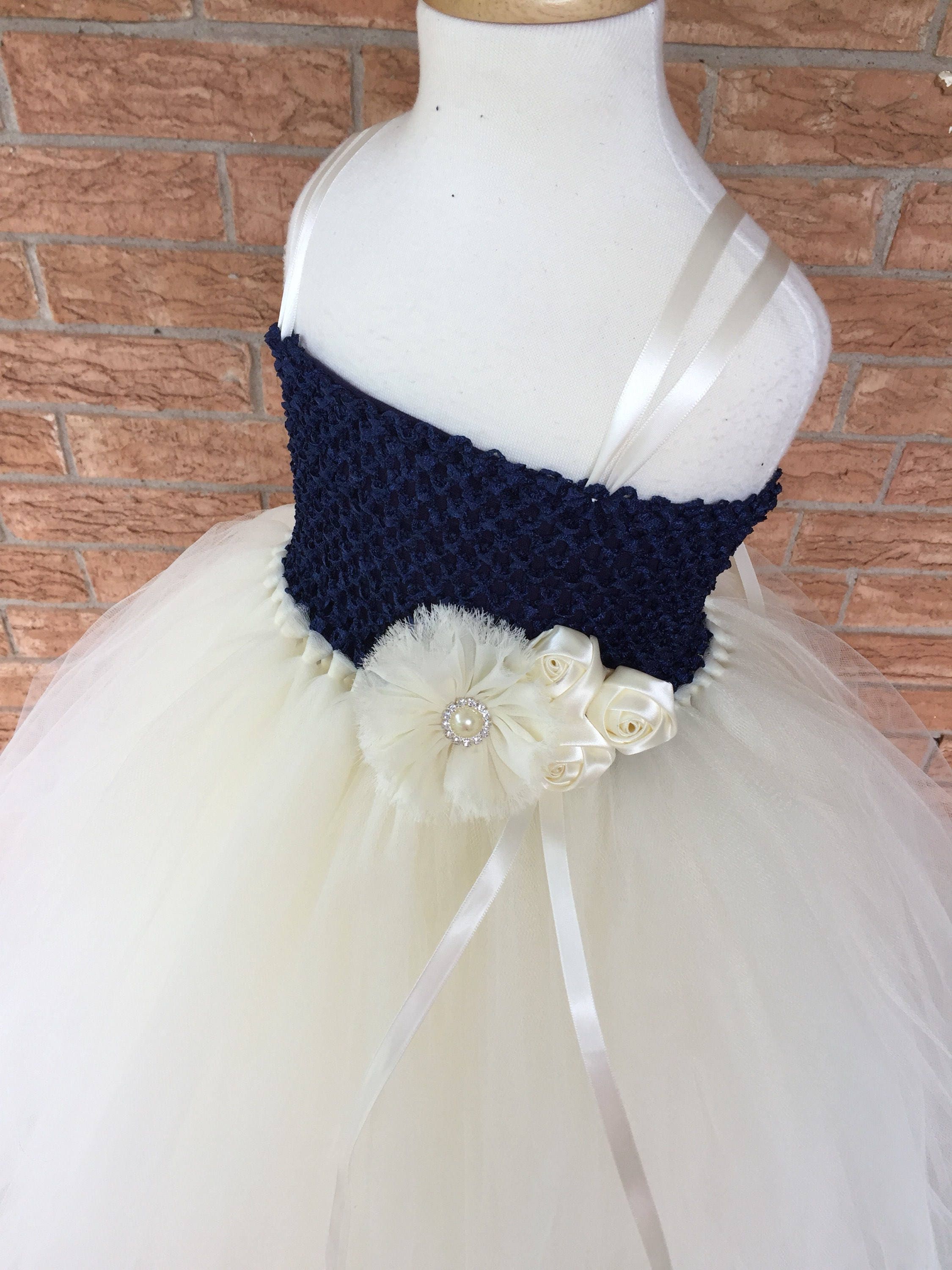 Ivory/Blue Flower Dress main image 0