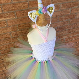 Unicorn Halloween costume, unicorn tutu, pony costume, Halloween costume, unicorn birthday, pastel rainbow tutu, birthday outfit, unicorn image 3