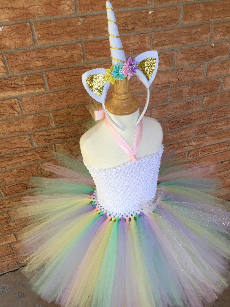 Unicorn Halloween costume, unicorn tutu, pony costume, Halloween costume, unicorn birthday, pastel rainbow tutu, birthday outfit, unicorn image 3