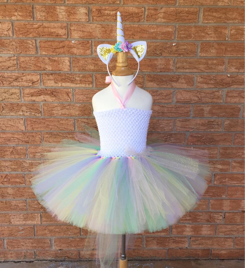 Unicorn Halloween costume, unicorn tutu, pony costume, Halloween costume, unicorn birthday, pastel rainbow tutu, birthday outfit, unicorn image 1