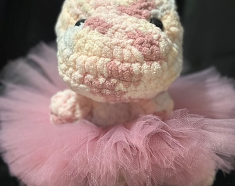 Crochet dinosaur pink dinosaur baby gift stuffed animal