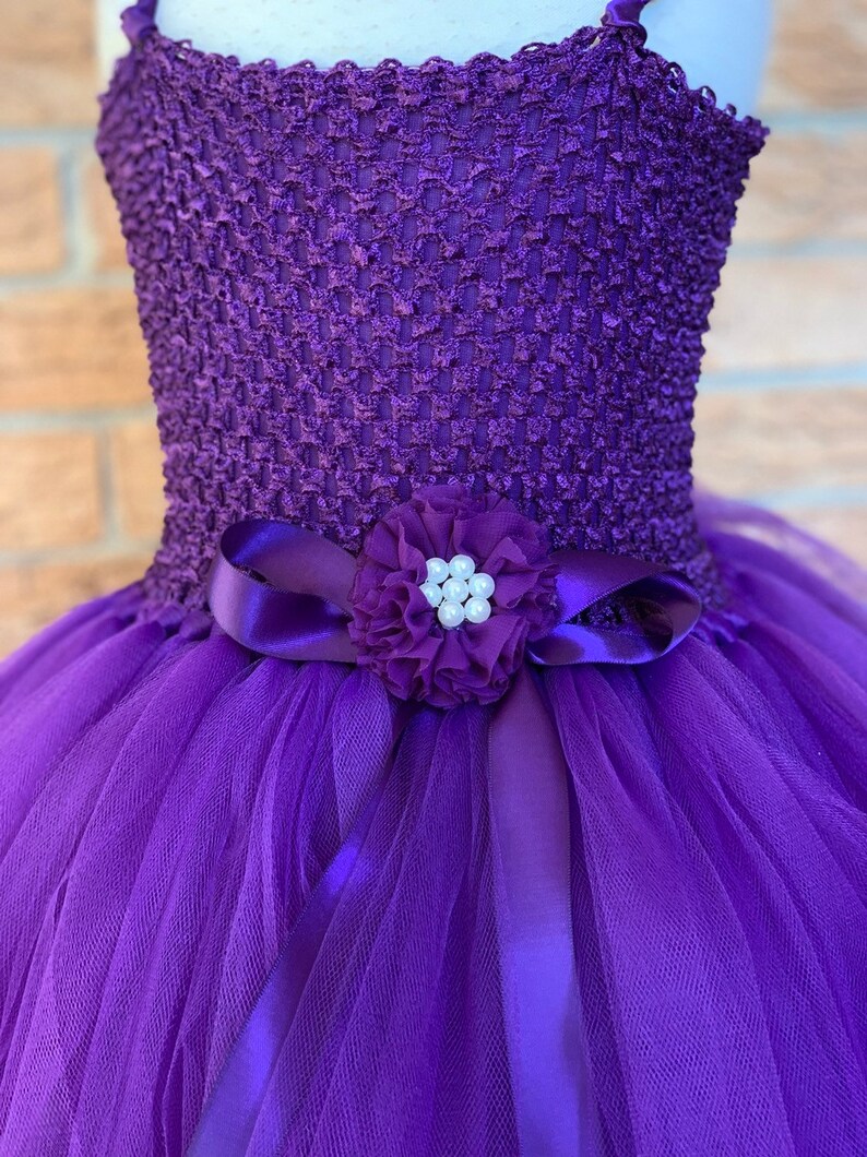 Eggplant Plum Flower Girl Dress Purple Tutu Deep Purple Etsy