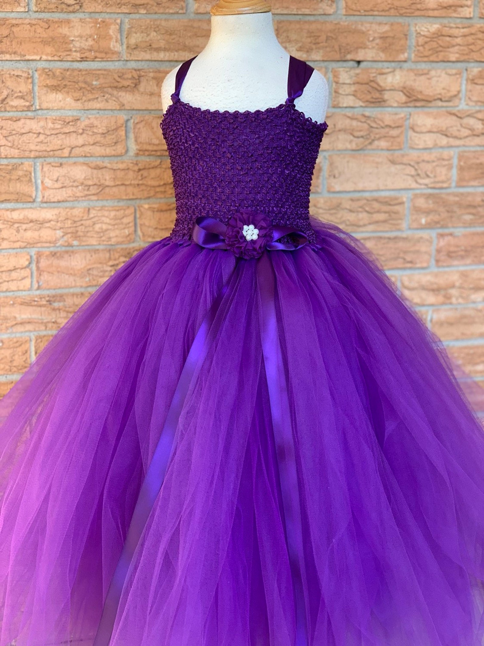Plumeria Time Purple Girl's Bungee Dress main image 1