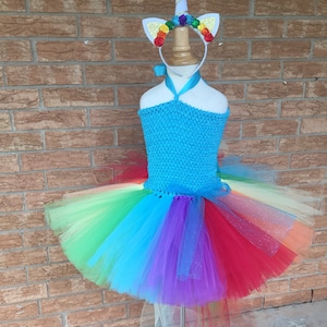Rainbow unicorn costume, pony tutu, pony costume, Halloween costume, unicorn birthday, rainbow tutu, birthday outfit, unicorn dress