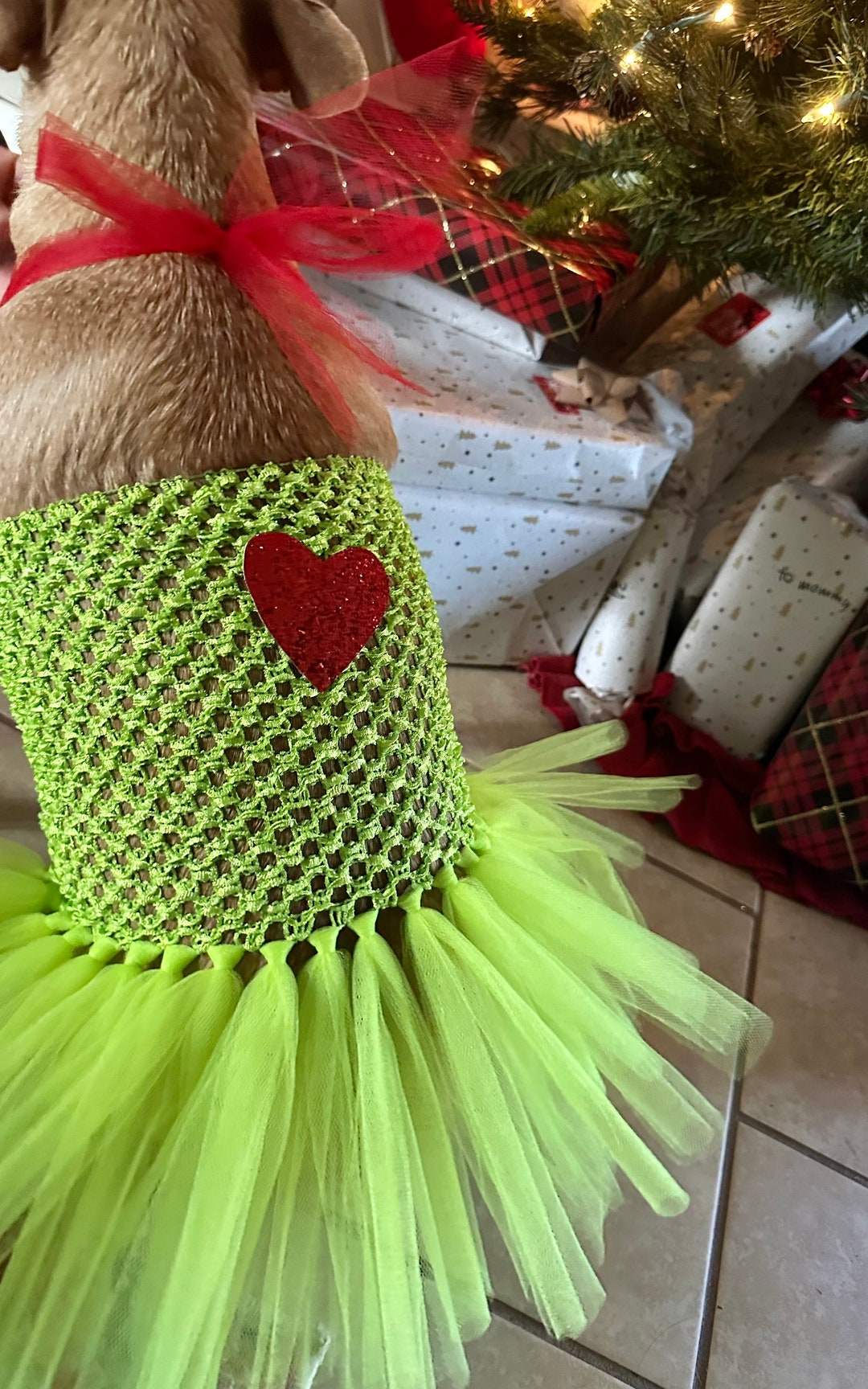 Christmas Dog Costume Lime Green Dog Tutu Green Costume Etsy
