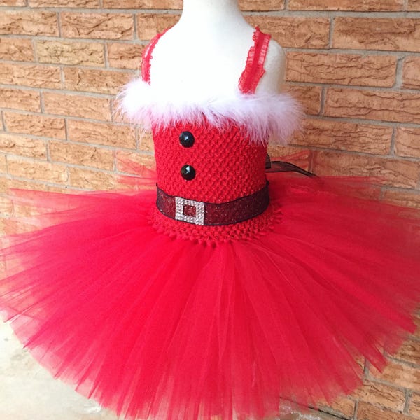 Santa tutu dress, Christmas dress, holiday tutu dress, Christmas outfit, Santa outfit for girls, Santa costume dress, holiday tutu