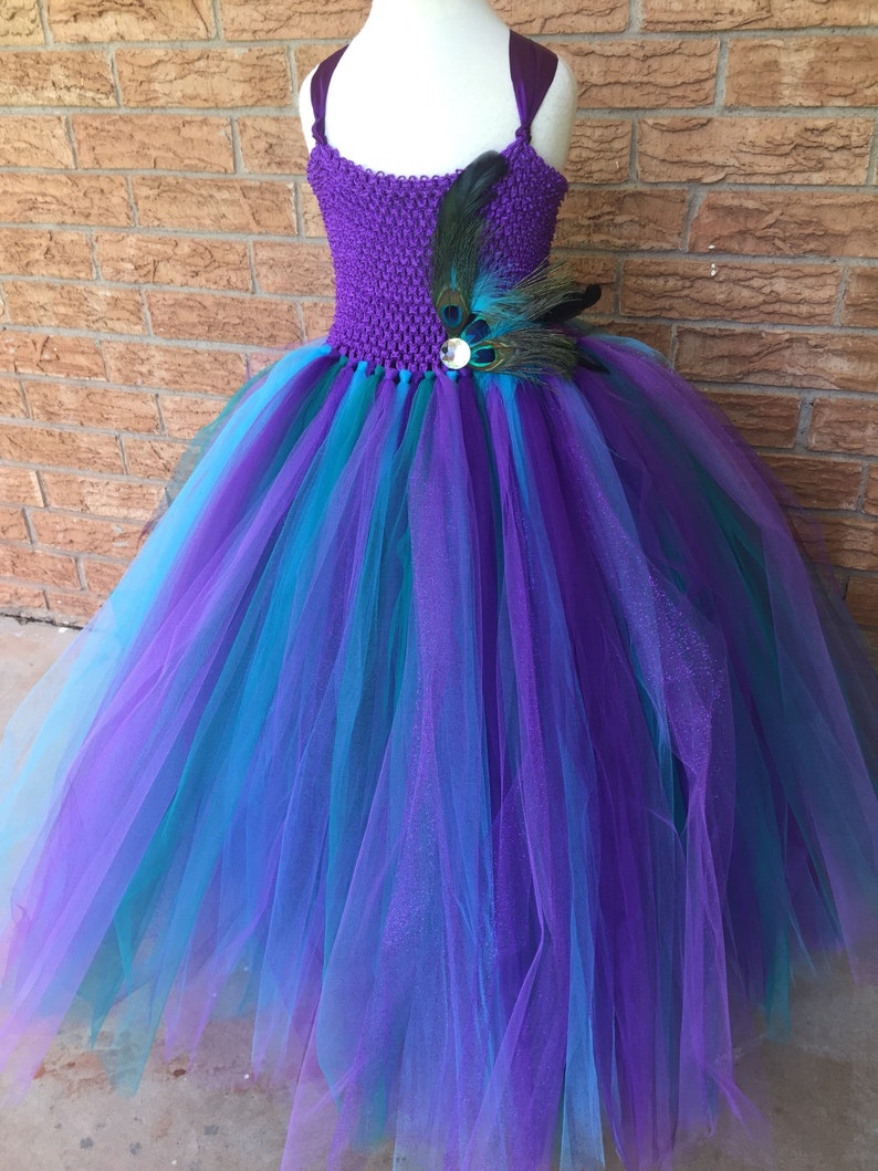 Teal and Purple Flower Girl Dresses