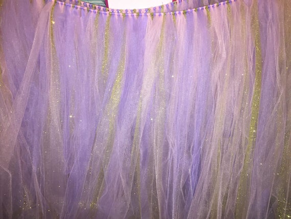 Pink Lavender And Gold Table Tutu Skirt Table Decoration Etsy