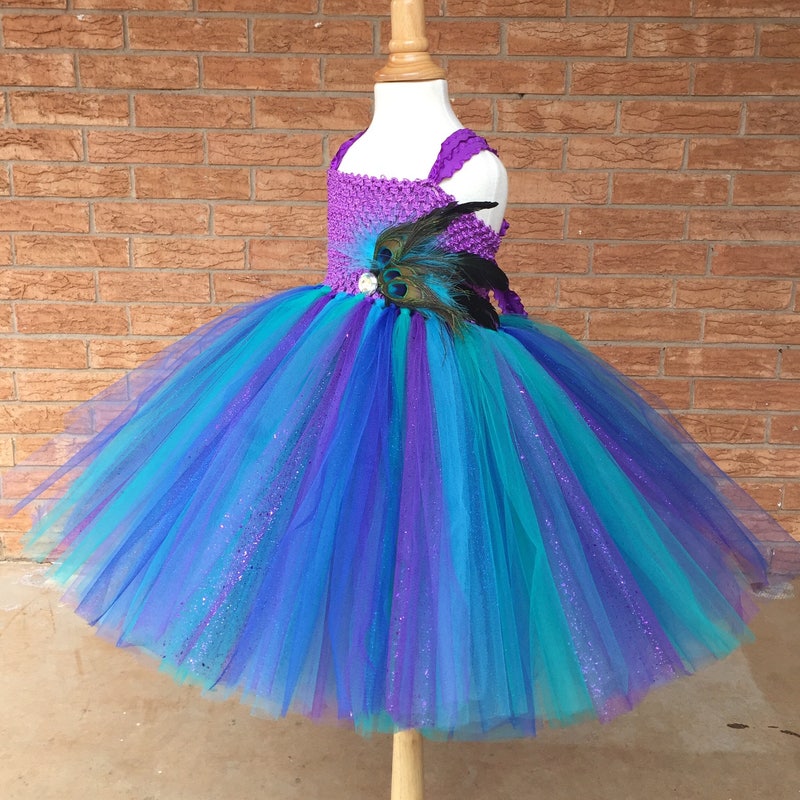 Girls Peacock Frill Crop Set main image 1