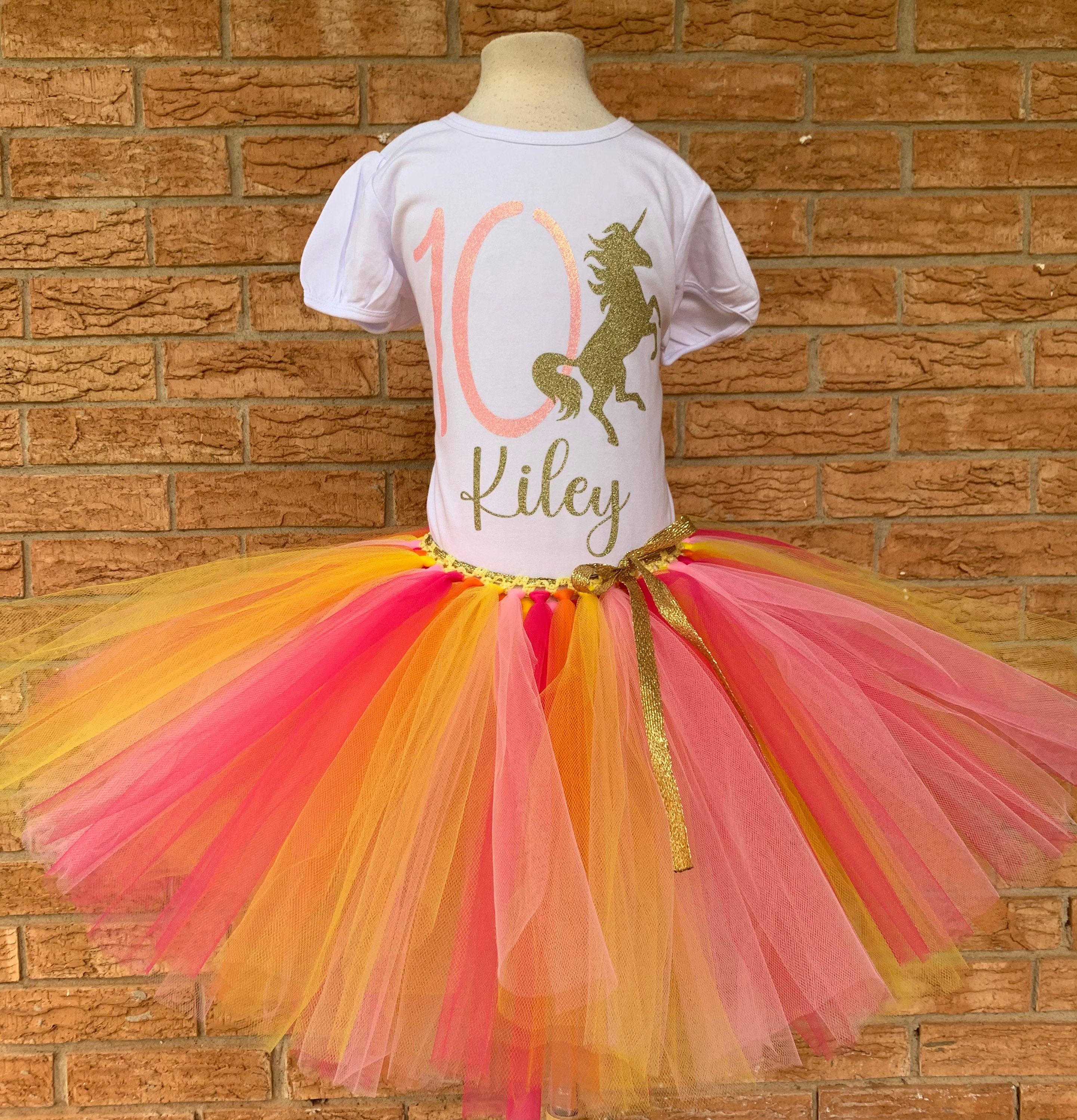girls tenth birthday shirt, 10 shirt, 10th birthday outfit tutu, unicorn birthday party, tenth birthday shirt, ten year old girl