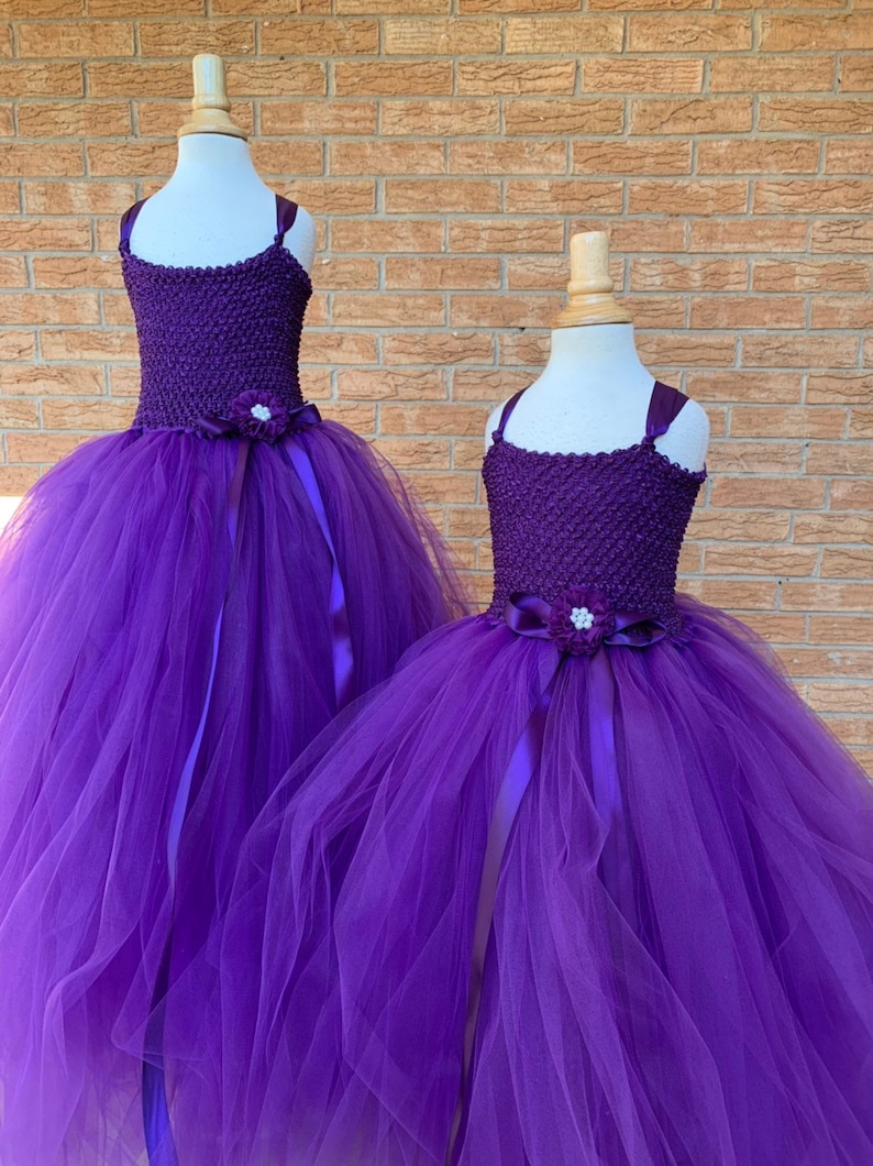 Eggplant Plum Flower Girl Dress Purple Tutu Deep Purple Etsy