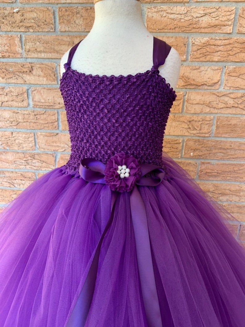 Eggplant Plum Flower Girl Dress Purple Tutu Deep Purple Etsy