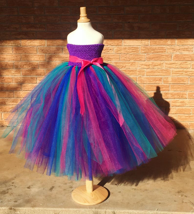 Teal and Purple Flower Girl Dresses