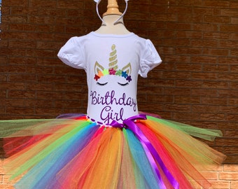 birthday girl rainbow unicorn, girl's birthday shirt, rainbow unicorn birthday shirt, birthday outfit for girls, unicorn party, fairy tale