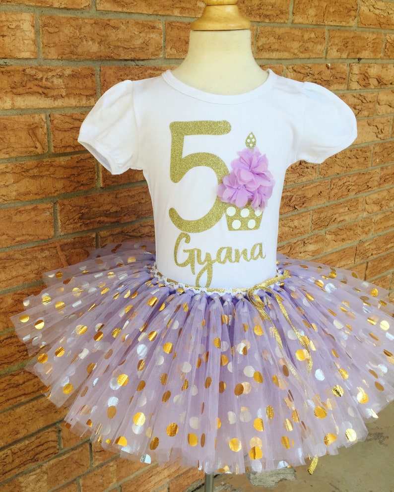Unicorn Pink Purple Girl 5th Fifth Birthday Tutu Outfit Shirt Set Party dress