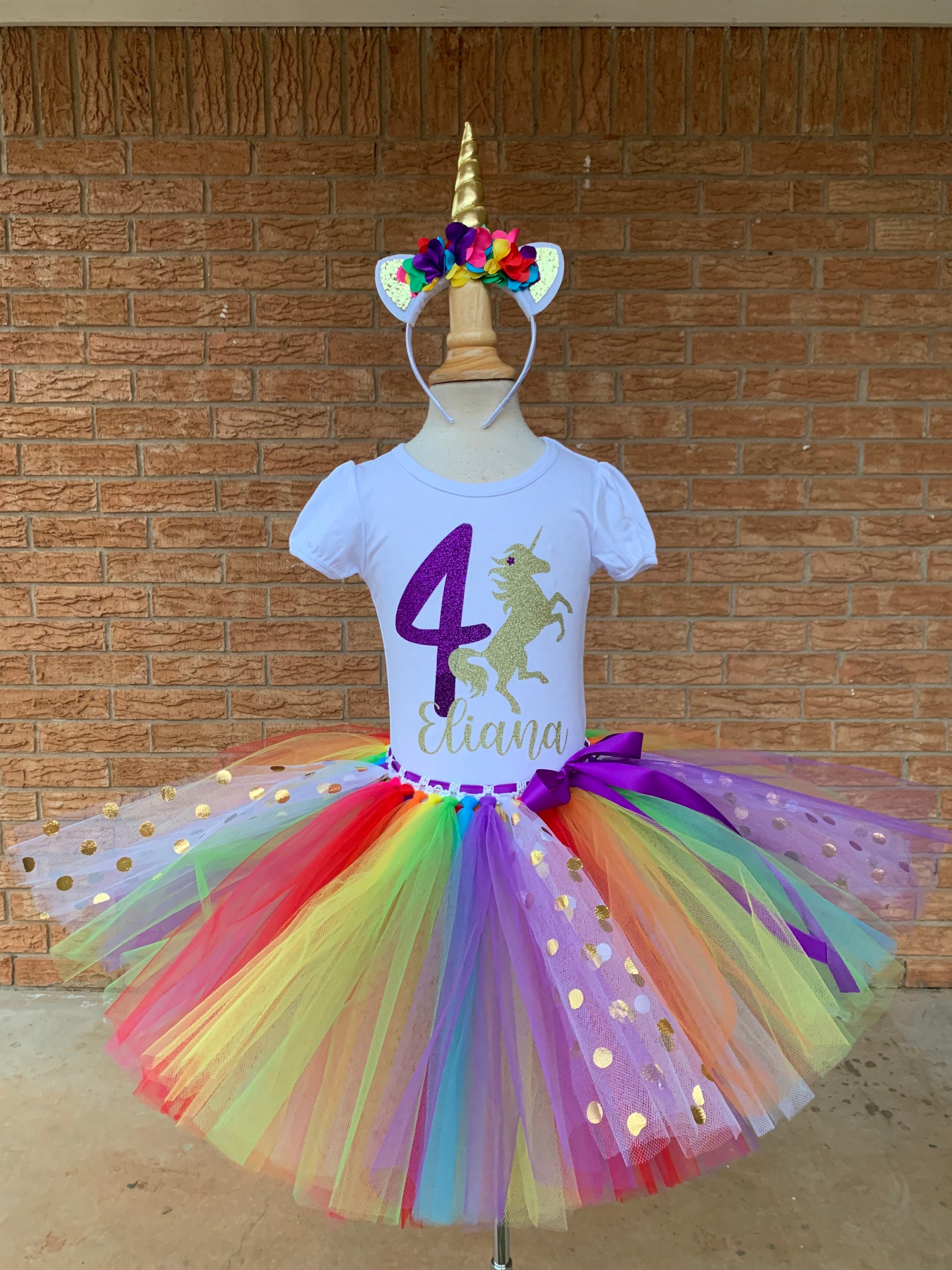 Unicorn birthday outfit 4 year best sale old