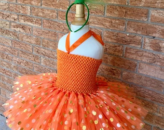 Pumpkin costume, halloween costume, baby costume, girls costume, pumpkin tutu, orange tutu dress, pumpkin dress, halloween pageant