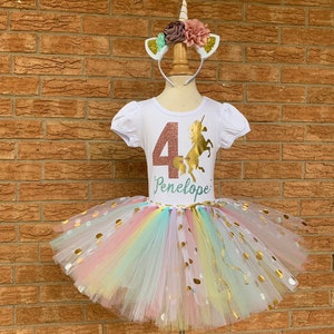 unicorn birthday outfit 7 year old