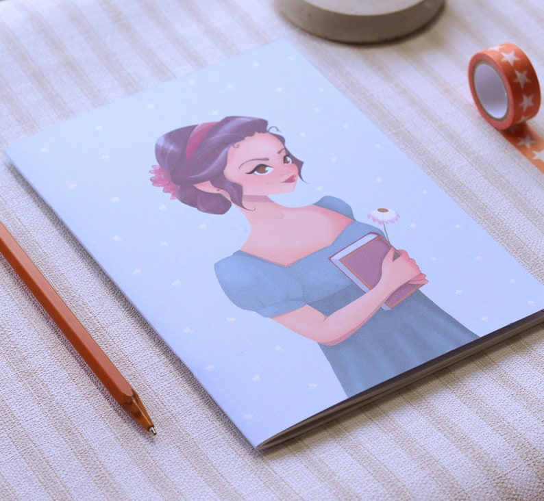 Jane Austen Fan Art FizzandFlourish A5 Lined Paper Notebook Classics Collection Elizabeth Bennet Handmade Notebook