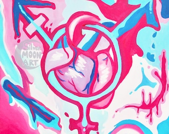 Trans Heart Sticker- Transgender Pride Vinyl Sticker