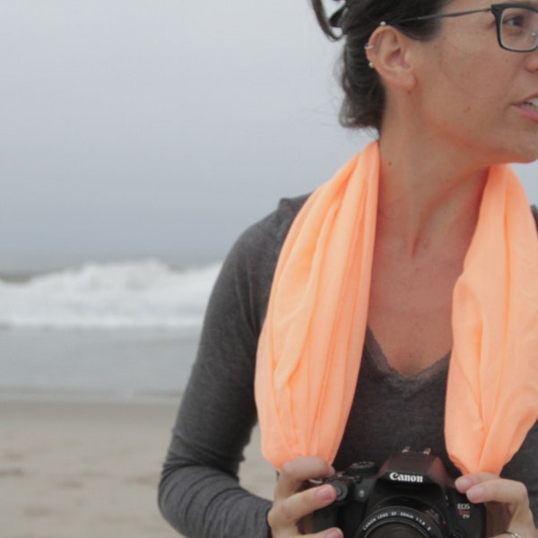 Camera Scarf - The Delfina - Melon Color