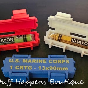 Red, White & Blue USMC Tactical Gum Ration Box Set – 3D Printed Crayon Gum Holders (Set of 3)