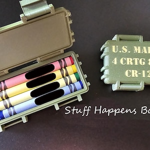 Marine Corps Tactical Ration Box - 3D Printed Box w/ Crayons