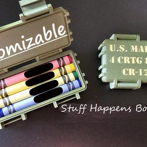 Customizable Marine Corps Tactical Ration Box - 3D Printed Box w/ Crayons