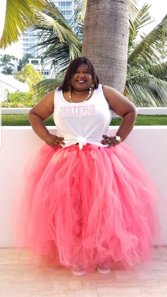 Pastel Rainbow Tulle Skirt Womens Custom Plus Size Tulle Midi