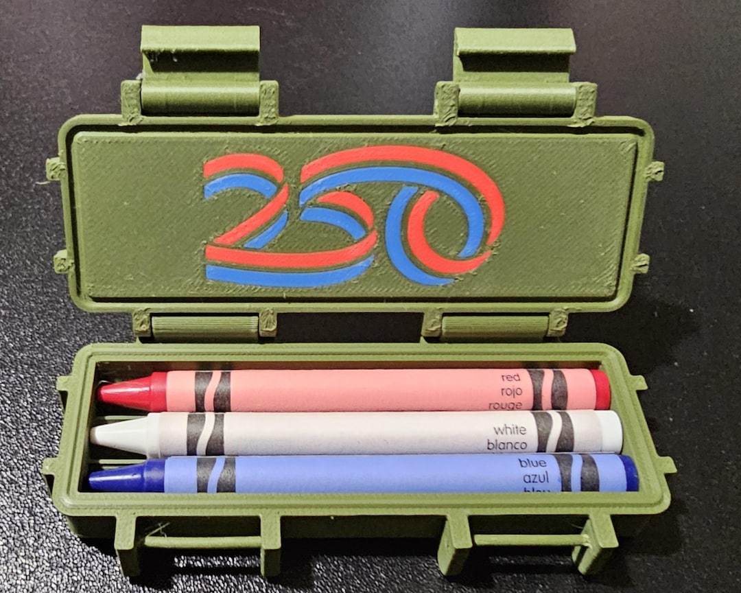 Crayon Ration 250th Anniversary Crayon Ration Box,– Red, White, & Blue- 3D Printed ...