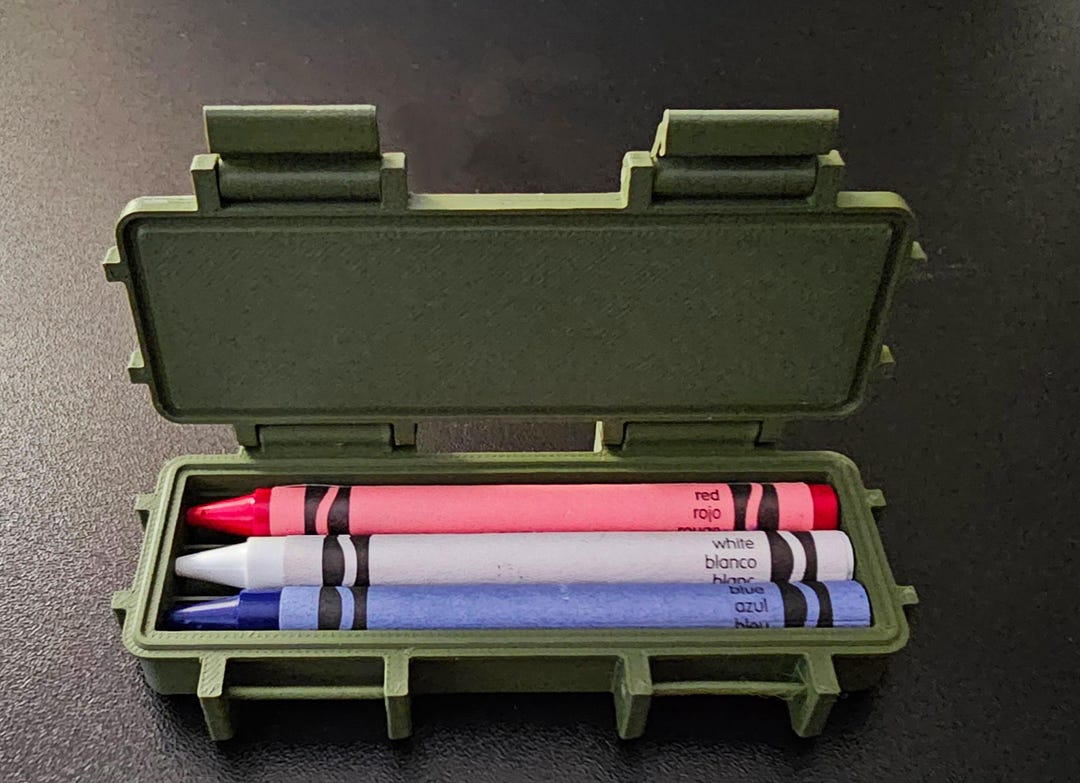 Crayon Ration Patriotic Crayon Ration Box,– Red, White, & Blue- 3D Printed Box W ...