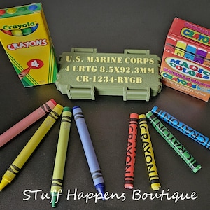 Marine Corps Tactical Ration Box - 3D Printed Box w/ Crayons OR Gum