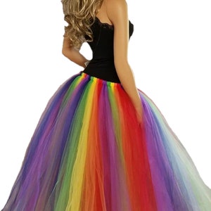 Adult Rainbow Tulle Skirt - You Pick the Length