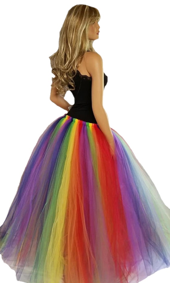 Adult Rainbow Tulle Skirt You Pick the Length 