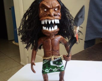 Trilogy of Terror Zuni doll 7.75 inches with scroll