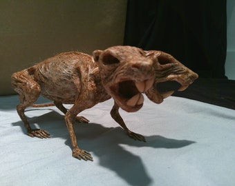 Two Headed Rat sideshow gaff freak cryptid figure gothic creature oddity curiosity